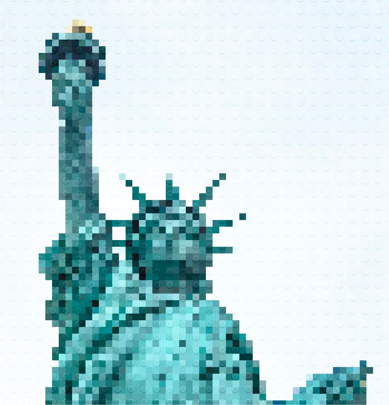 Pixel art of Statue of Liberty